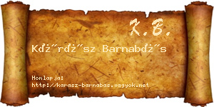 Kárász Barnabás névjegykártya