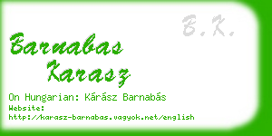 barnabas karasz business card